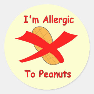 Sticker Rond Je suis allergique au jaune d'autocollants