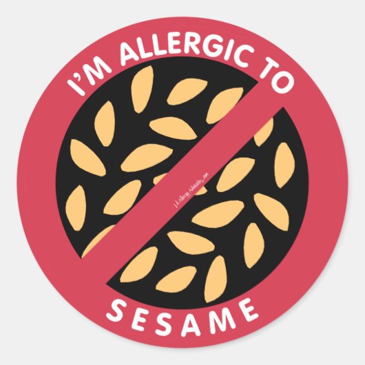 Sticker Rond Je suis Allergique Aux Graines De Sésame Allergie  (Devant)