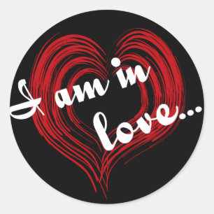 Sticker Rond Je suis amoureux...