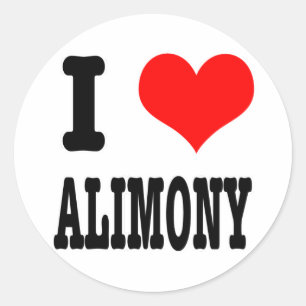 STICKER ROND JE SUIS AMOUREUX (AIME) DE LA PENSION ALIMENTAIRE