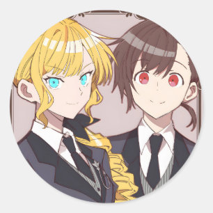 Sticker Rond Je suis amoureux des méchants   Rae et Claire