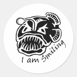 Sticker Rond Je suis Anglerfish souriant