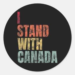 Sticker Rond Je Suis Avec Canada Retro Vintage