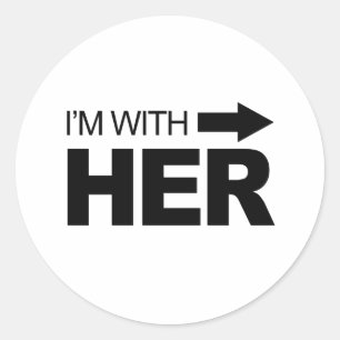 Sticker Rond Je suis avec elle (à droite)