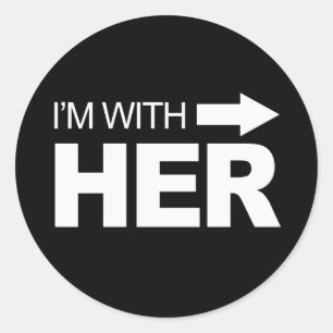 Sticker Rond Je suis avec elle (à droite) -.png