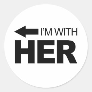 Sticker Rond Je suis avec elle (à gauche)