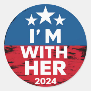 Sticker Rond Je suis avec elle Kamala Votez pour 2024 Président