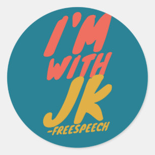 Sticker Rond je suis avec jk