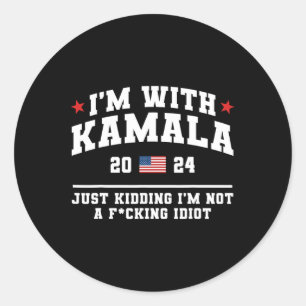 Sticker Rond Je suis avec Kamala et j'ai juste enlevé un vote a