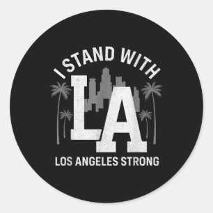 Sticker Rond Je suis avec La Californie Los Angeles 