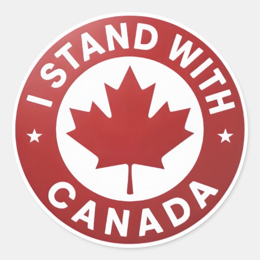 Sticker Rond Je suis avec le Canada (Devant)
