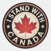 Sticker Rond Je suis avec le Canada (Devant)