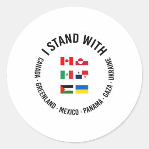 Sticker Rond Je Suis Avec Le Canada Groenland Mexique Panama Ga