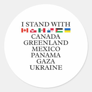 Sticker Rond Je Suis Avec Le Canada Groenland Mexique Panama Ga