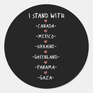 Sticker Rond Je Suis Avec Le Canada Mexique Ukraine Groenland P