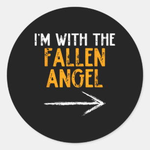 Sticker Rond Je suis avec le costume d'Halloween Costume Fallen