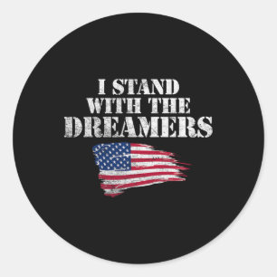 Sticker Rond Je Suis Avec Les Rêveurs ! Pro-daca Pro-dreamer