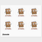 Sticker Rond Je suis avec l'interdiction (Feuille)