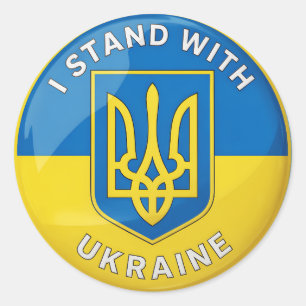 Sticker Rond je suis avec l'Ukraine
