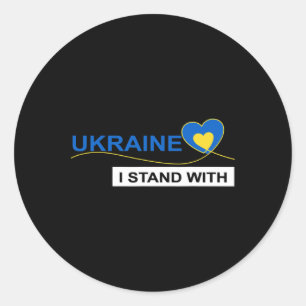 Sticker Rond Je suis avec l'Ukraine Arrêtez la guerre Protestat
