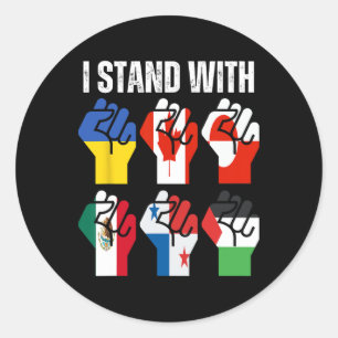 Sticker Rond Je suis avec l'Ukraine Canada Groenland Mexique Pa