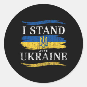 Sticker Rond Je suis avec l'Ukraine Patriote Soutien Ukrainien