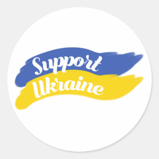 Sticker Rond Je Suis Avec L'Ukraine, Soutenez L'Ukraine