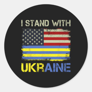 Sticker Rond Je suis avec l'Ukraine Soutien à l'Ukraine