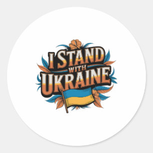 Sticker Rond Je suis avec l'Ukraine' Vintage Patriote Soutien D