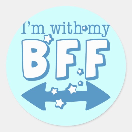Sticker Rond Je suis avec My BFF (double flèche) (Devant)