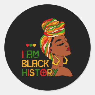Sticker Rond Je Suis Black History Mois African American Junete