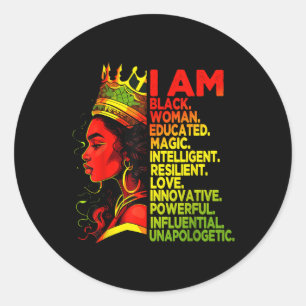 Sticker Rond Je Suis Black Woman Black History Mois African Ame