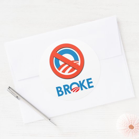 Sticker Rond Je suis Broke (Enveloppe)