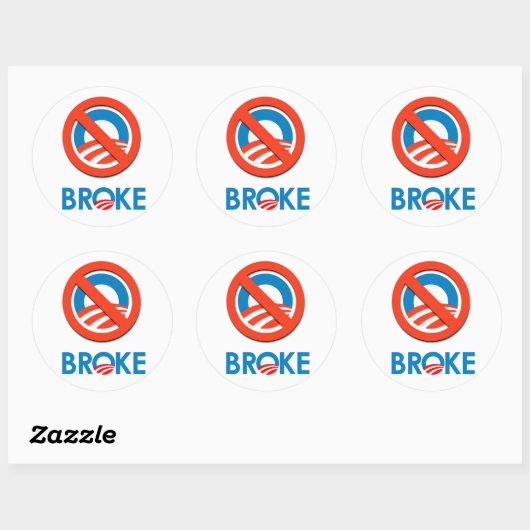 Sticker Rond Je suis Broke (Feuille)