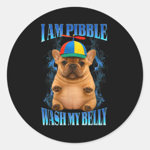 Sticker Rond Je suis capable de laver mon ventre drôle enfants