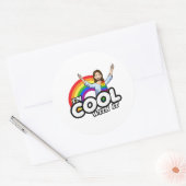 Sticker Rond Je suis Cool avec - Rainbow Jesus (Enveloppe)