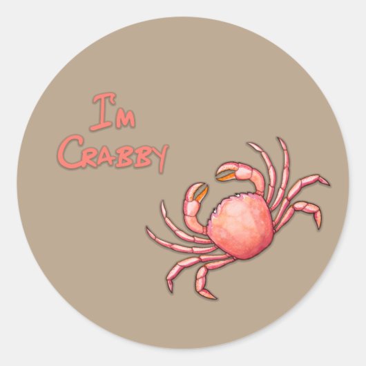 Sticker Rond Je suis Crabby (Devant)