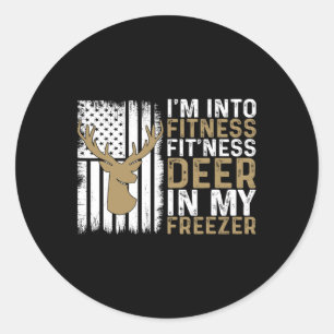 Sticker Rond Je suis dans Fitness Fitness Deer dans mon Congéla