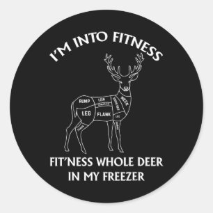 Sticker Rond Je suis dans Fitness Fitness Deer dans My Freezer 