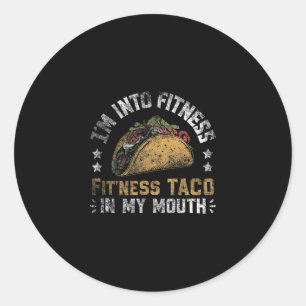 Sticker Rond Je suis dans les Tacos Fitness Mexicain Cinco De M