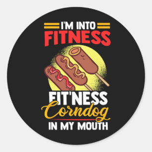 Sticker Rond Je suis dans l'IFT Fitness Fitness Corndog dans ma