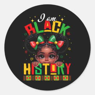 Sticker Rond Je suis des chemises du Mois de l'histoire des Noi