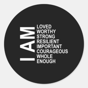 Sticker Rond Je Suis Des Mots D'Encouraget Affirmations Lois D'