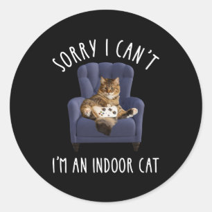 Sticker Rond Je suis désolé de ne pas pouvoir - Je suis un chat