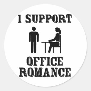 Sticker Rond Je Suis En Faveur Du Bureau Romance
