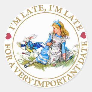 Sticker Rond Je suis en retard, je suis en retard, pour la date