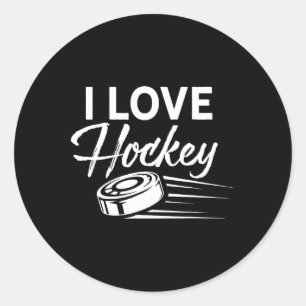 Sticker Rond Je suis fan de hockey Joueur Équipe Match Gardien