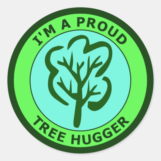STICKER ROND JE SUIS FIER D'ÊTRE HUGER D'ARBRE (Devant)
