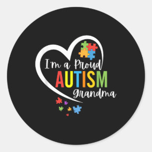 Sticker Rond Je Suis Fier Grand-Mère Amour Sensibilisation sur