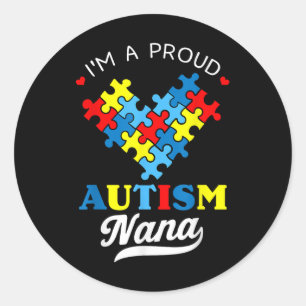 Sticker Rond Je Suis Fier Nana Sensibilisation sur l'autisme Co